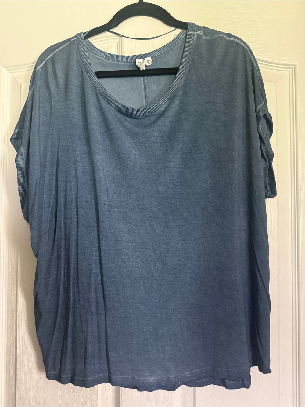 Cable & Gauge Washed Blue Short Sleeve Top